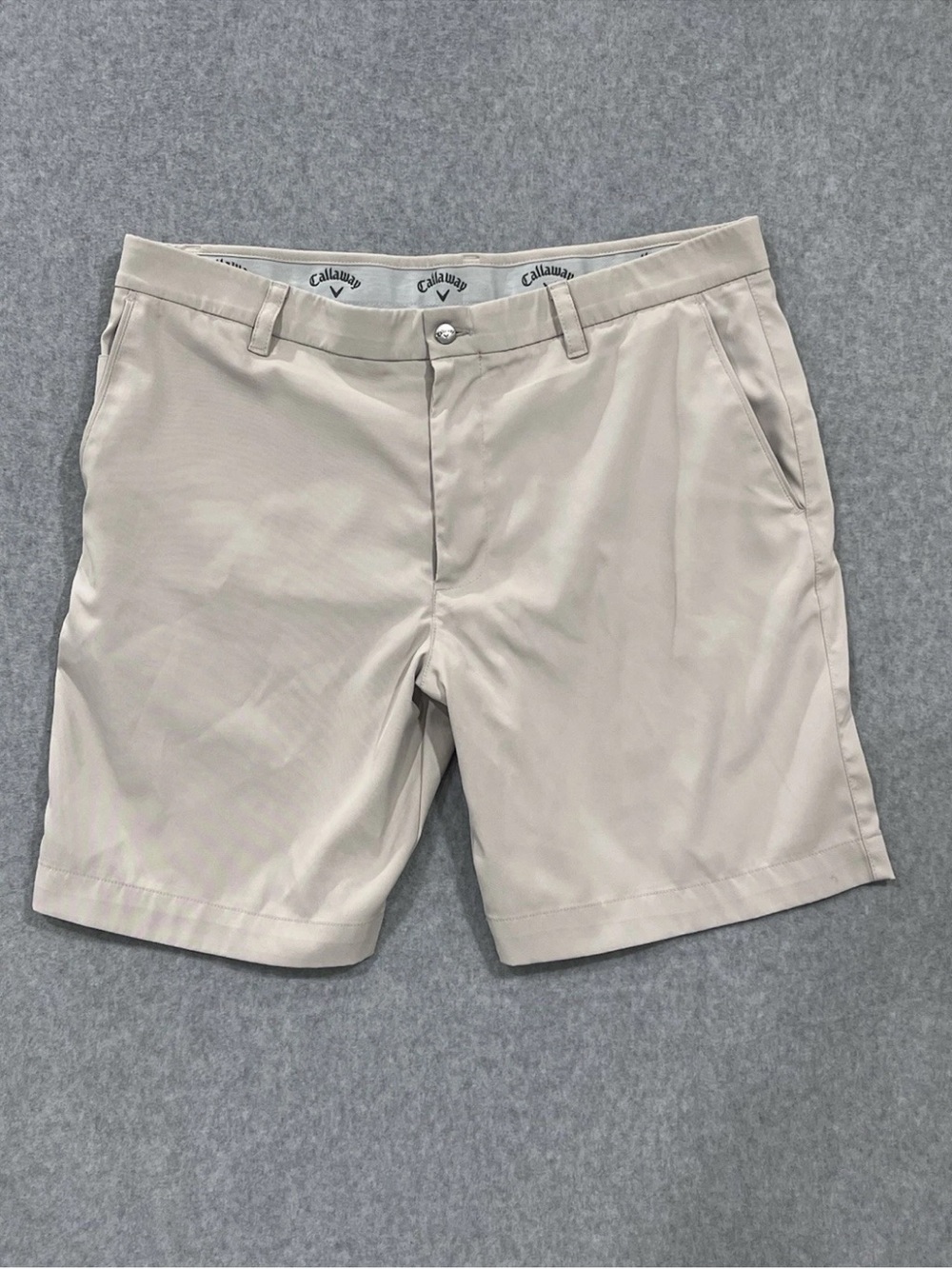 Callaway Golf Shorts Beige Tan Performance Chino Lightweight Casual Mens Size 36
